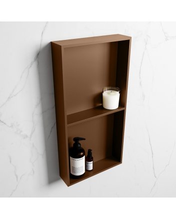 Mondiaz Easy Nis 59,5x29,5cm in solid surface kleur Rust | Rust. 2 vakken geschikt voor in- of opbouw