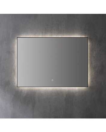 Sani DeLuxe Spiegel decor Mat Zwart met indirecte LED verlichting, 3 kleur instelbaar & dimbaar 140 incl. spiegelverwarming