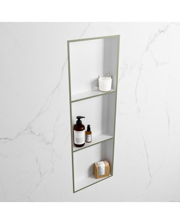 Mondiaz Easy Nis 89,5x29,5cm in solid surface kleur Army | Talc. 3 vakken  geschikt voor in- of opbouw