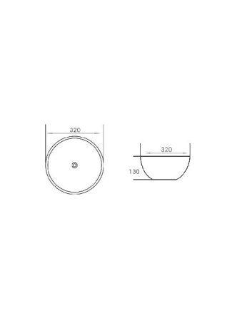 Wiesbaden Luna waskom rond 32x13 cm keramiek glans wit