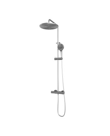 BRAUER Brushed Edition opbouw thermostatische regendouche SET 04 met 30 cm douchekop en 3-standen handdouche en doucheslang RVS geborsteld PVD