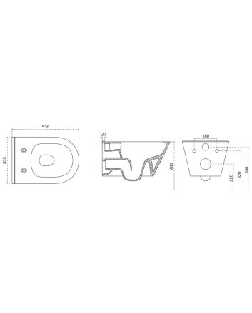 Stereo wandcloset rimless met bidetkraan koudwater mat zwart