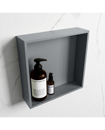 Mondiaz Easy Nis 29,5x29,5cm in solid surface kleur Plata | Plata. 1 vak  geschikt voor in- of opbouw