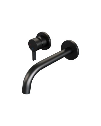BRAUER Black Edition inbouw wastafelmengkraan met gebogen uitloop en rozetten model E2 mat zwart
