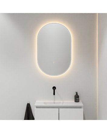 Mondiaz Glow spiegel ovaal 45x90cm Linen Bewegingssensor LED verlichting rondom