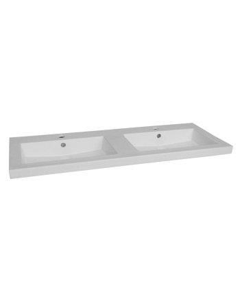 Sani DeLuxe Wastafel Trend Keramiek 120 dubbele wasbak, zonder kraangat