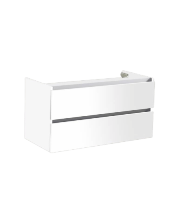Sani DeLuxe Trendline onderkast met greeplijst aluminium 80 Hoogglans Wit