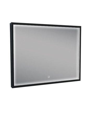 Avi spiegel rechthoek met LED, dimbaar en spiegelverwarming 80 x 60 cm mat zwart