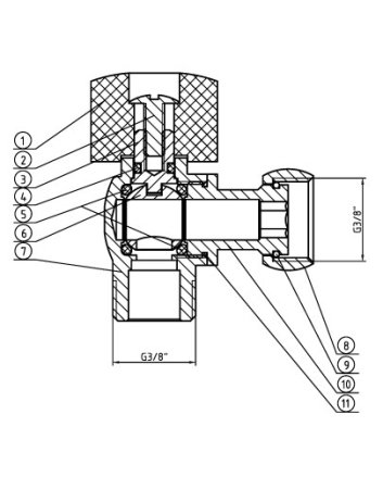 Riko hoekstopkraan 3280 3/8 x 3/8 chroom