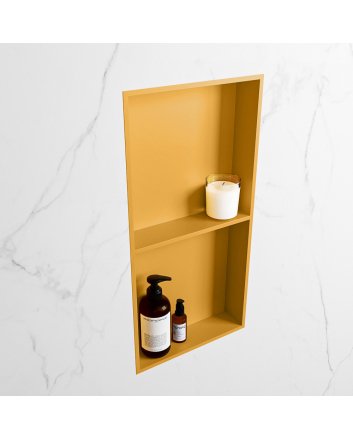 Mondiaz Easy Nis 59,5x29,5cm in solid surface kleur Ocher | Ocher. 2 vakken geschikt voor in- of opbouw