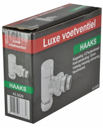 Luxe regeltee 1/2" x 15 mm (M22) knel, haaks, chroom