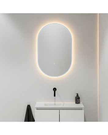 Mondiaz Glow spiegel ovaal 45x90cm Clay Bewegingssensor LED verlichting rondom