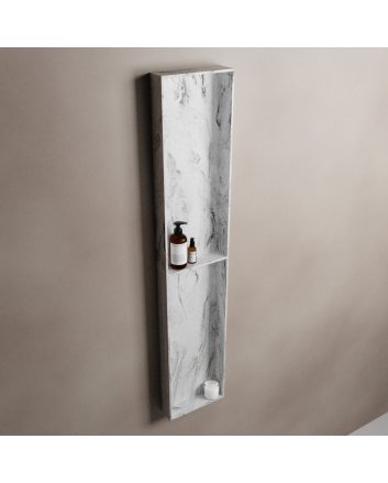 Mondiaz Easy Nis 89,5x29,5cm in solid surface kleur Glace. 2 vakken geschikt voor in- of opbouw
