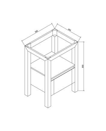 Sani DeLuxe Wood Eiken Robusta onderkast met greeplijst in korpus kleur  60