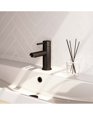 BRAUER Black Edition lage opbouw wastafelmengkraan model A mat zwart