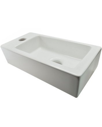 Rhea mini fontein links 36,5 x 18 x 9 cm keramiek glans wit