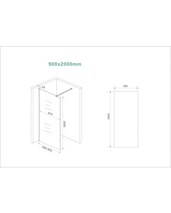 Slim glasplaat 900 x 2000 x 8 mm nano vintage brons glas