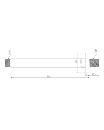 Caral douchearm met plafondbevestiging 20 cm mat zwart