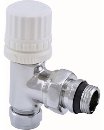 Luxe thermostatisch voorbereid ventiel 1/2" x 15 mm (M22) knel, haaks, chroom