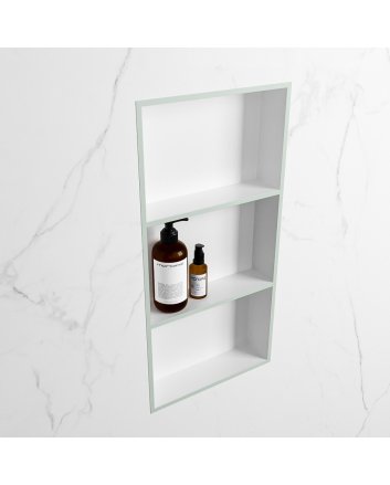 Mondiaz Easy Nis 59,5x29,5cm in solid surface kleur Greey | Talc. 3 vakken  geschikt voor in- of opbouw