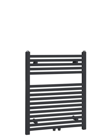 80x60 cm - 550 Watt - Ecorad Handdoekradiator - Mat Zwart (RAL9005) - Universal-6 aansluitpunten