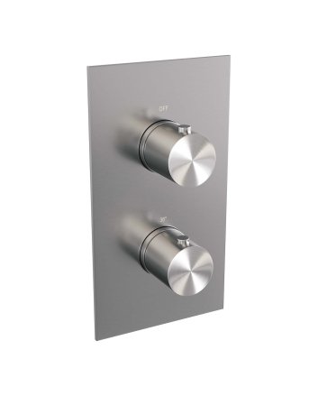 BRAUER Brushed Edition 3-weg inbouwthermostaat met in- en afbouwdelen RVS geborsteld PVD