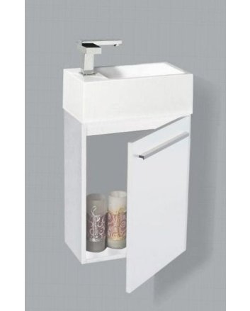 Sani DeLuxe Trendline fonteinkastset met aluminium greep Hoogglans Wit