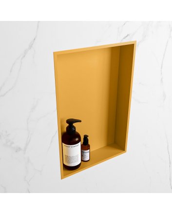 Mondiaz Easy Nis 44,5x29,5cm in solid surface kleur Ocher | Ocher. 1 vak  geschikt voor in- of opbouw