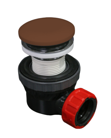 Mondiaz Ruimte besparende click sifon 6,7cm hoog solid surface rond rust