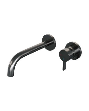 BRAUER Gunmetal Edition inbouw wastafelmengkraan met gebogen uitloop en rozetten model E1 gunmetal geborsteld PVD