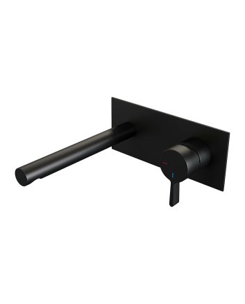 BRAUER Black Edition inbouw wastafelmengkraan met rechte uitloop en afdekplaat model E1 mat zwart