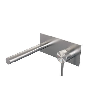 BRAUER Brushed Edition inbouw wastafelmengkraan met rechte uitloop en afdekplaat model A1 RVS geborsteld PVD