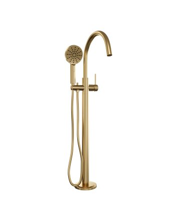 BRAUER Gold Carving vrijstaande badmengkraan SET 02 met 3-standen handdouche en doucheslang goud geborsteld PVD