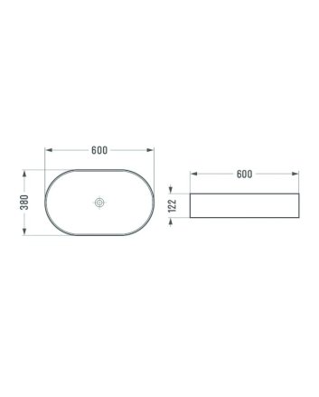 Sani DeLuxe Waskom Keramiek Opus met extra dunne rand Mat Wit