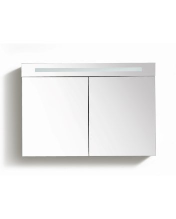 Sani DeLuxe BM spiegelkast met LED verlichting incl. opbouw stopcontact schakelaar 100 Zwart Wengé