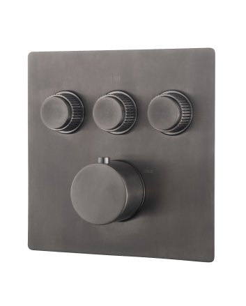 Wiesbaden Caral Klik Pro afbouwdeel inbouwthermostaat 3 weg gunmetal