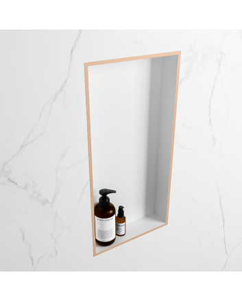 Mondiaz Easy Nis 59,5x29,5cm in solid surface kleur Rosee | Talc. 1 vak  geschikt voor in- of opbouw