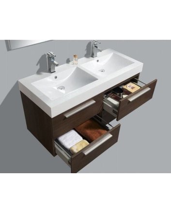 Sani DeLuxe BM badmeubelset met aluminium greep 120 Grey Oak zonder spiegel
