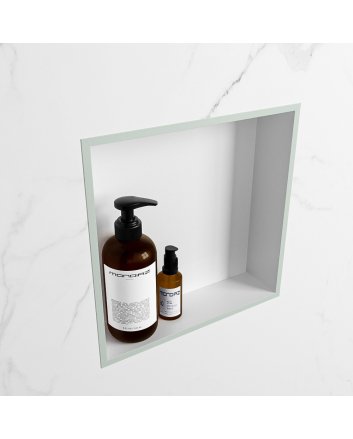 Mondiaz Easy Nis 29,5x29,5cm in solid surface kleur Greey | Talc. 1 vak  geschikt voor in- of opbouw