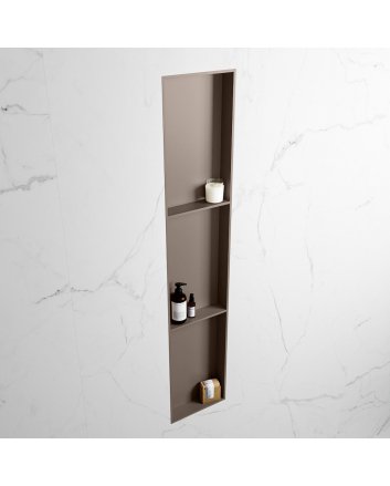 Mondiaz Easy Nis 149,5x29,5cm in solid surface kleur Smoke | Smoke. 3 vakken  geschikt voor in- of opbouw