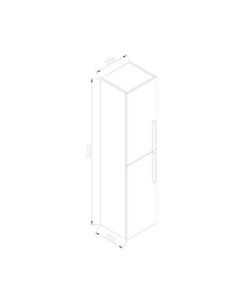 Sani DeLuxe Trendline Kolomkast met aluminium greep Hoogglans Wit