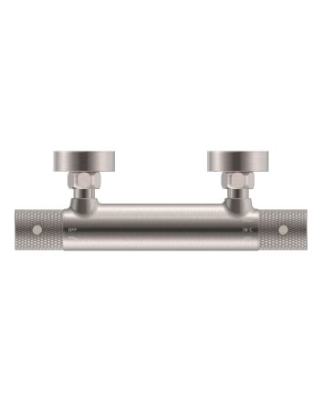 Wiesbaden Ribbd thermostatische douchemengkraan hartafstand 15 cm geborsteld staal