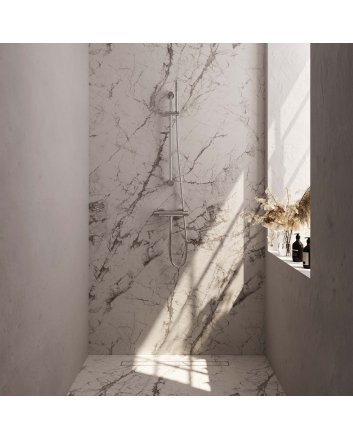 BRAUER Chrome Carving opbouw douche thermostaatkraan SET 01 met glijstang en staaf handdouche en doucheslang chroom