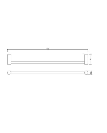 Ida enkele handdoekrek 60cm zwart