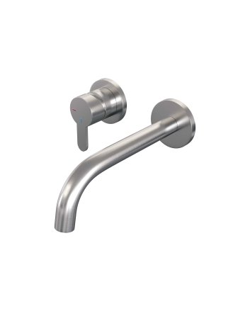 BRAUER Brushed Edition inbouw wastafelmengkraan met gebogen uitloop en rozetten model D2 RVS geborsteld PVD