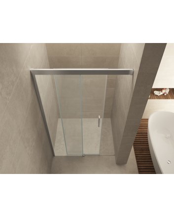 Puerta nisdeur met 1 schuifdeur 1000 x 2000 x 8 mm nano helder glas/chroom