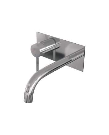 BRAUER Chrome Edition inbouw wastafelmengkraan met gebogen uitloop en afdekplaat model A2 chroom
