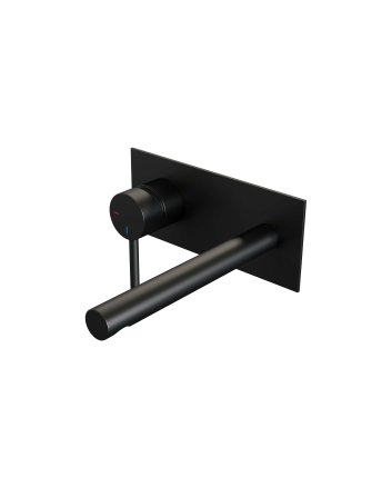 BRAUER Black Edition inbouw wastafelmengkraan met rechte uitloop en afdekplaat model A2 mat zwart