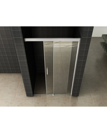 Puerta nisdeur met 1 schuifdeur 1000 x 2000 x 8 mm nano helder glas/chroom