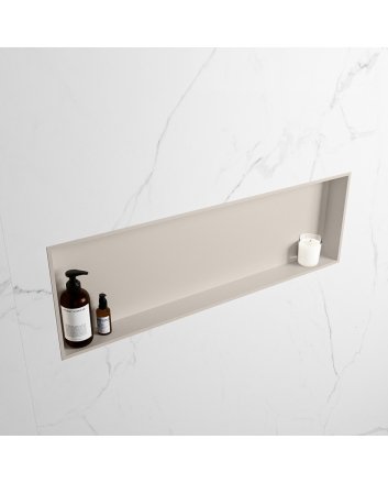 Mondiaz Easy Nis 89,5x29,5cm in solid surface kleur Linen | Linen. 1 vak  geschikt voor in- of opbouw